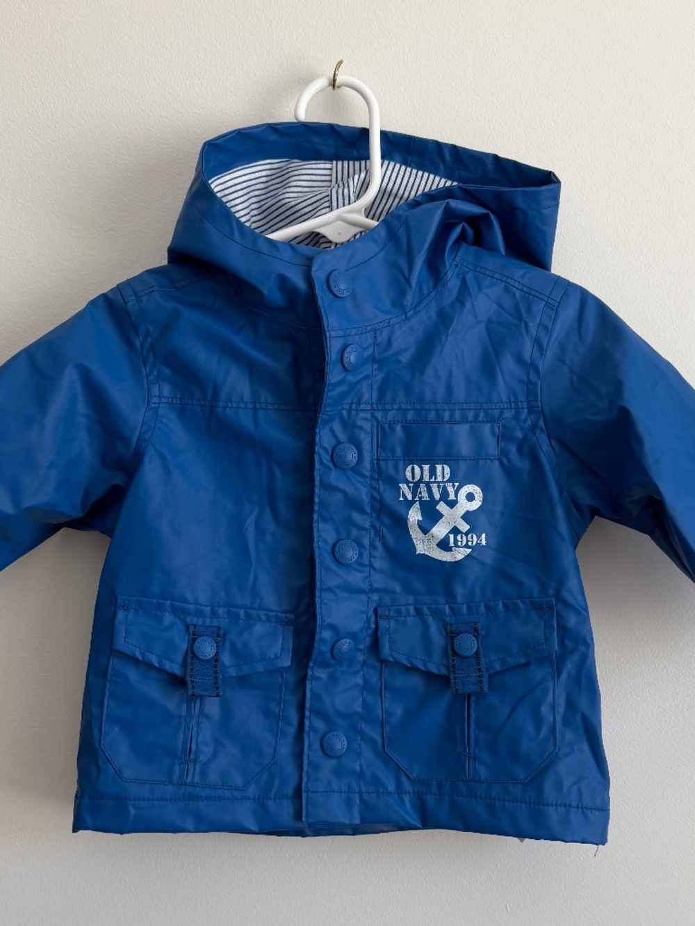 Old Navy | Blue Raincoat w/ Anchor & Stripes